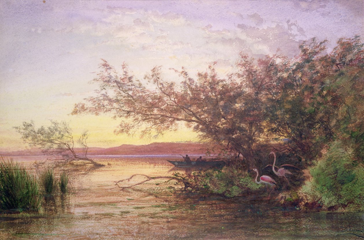Auringonlasku, Camargue tekijältä Félix Ziem