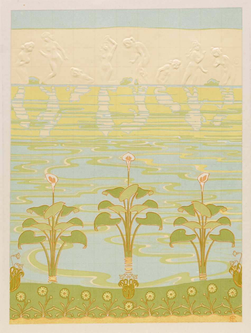 Decoració en rajoles esmaltades per a bany, 1898. finlandès tekijältä Félix Albert Anthyme Aubert