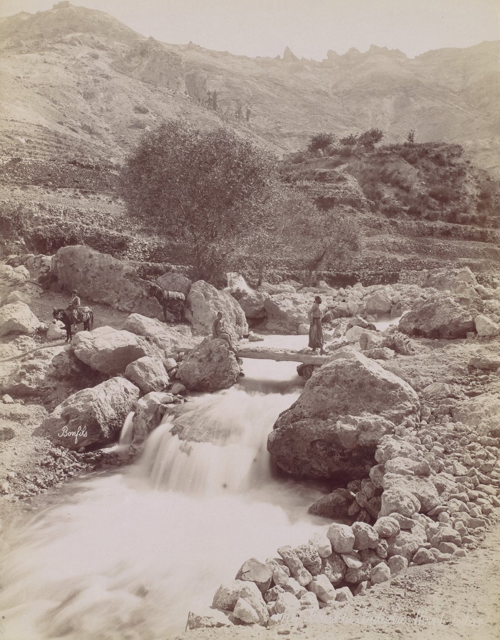 Cours du Kadisha, Monte Lisbon, anys 1860-80, imprès ca. 1870. finlandès tekijältä Félix Bonfils