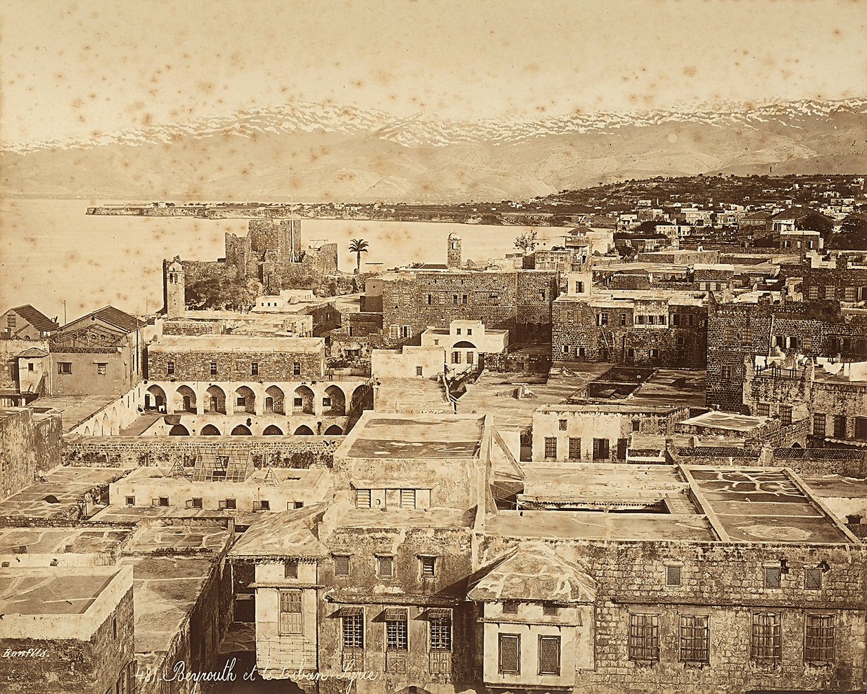 Panoraamanäkymä Beirutiin, Libanoniin tekijältä Félix Bonfils