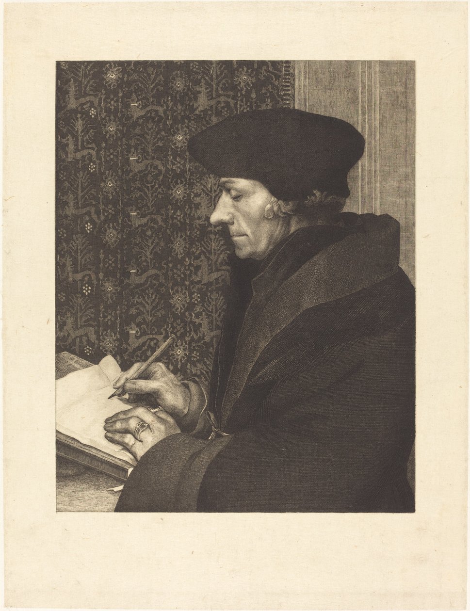 Erasmus tekijältä Félix Bracquemond after Hans Holbein the Younger