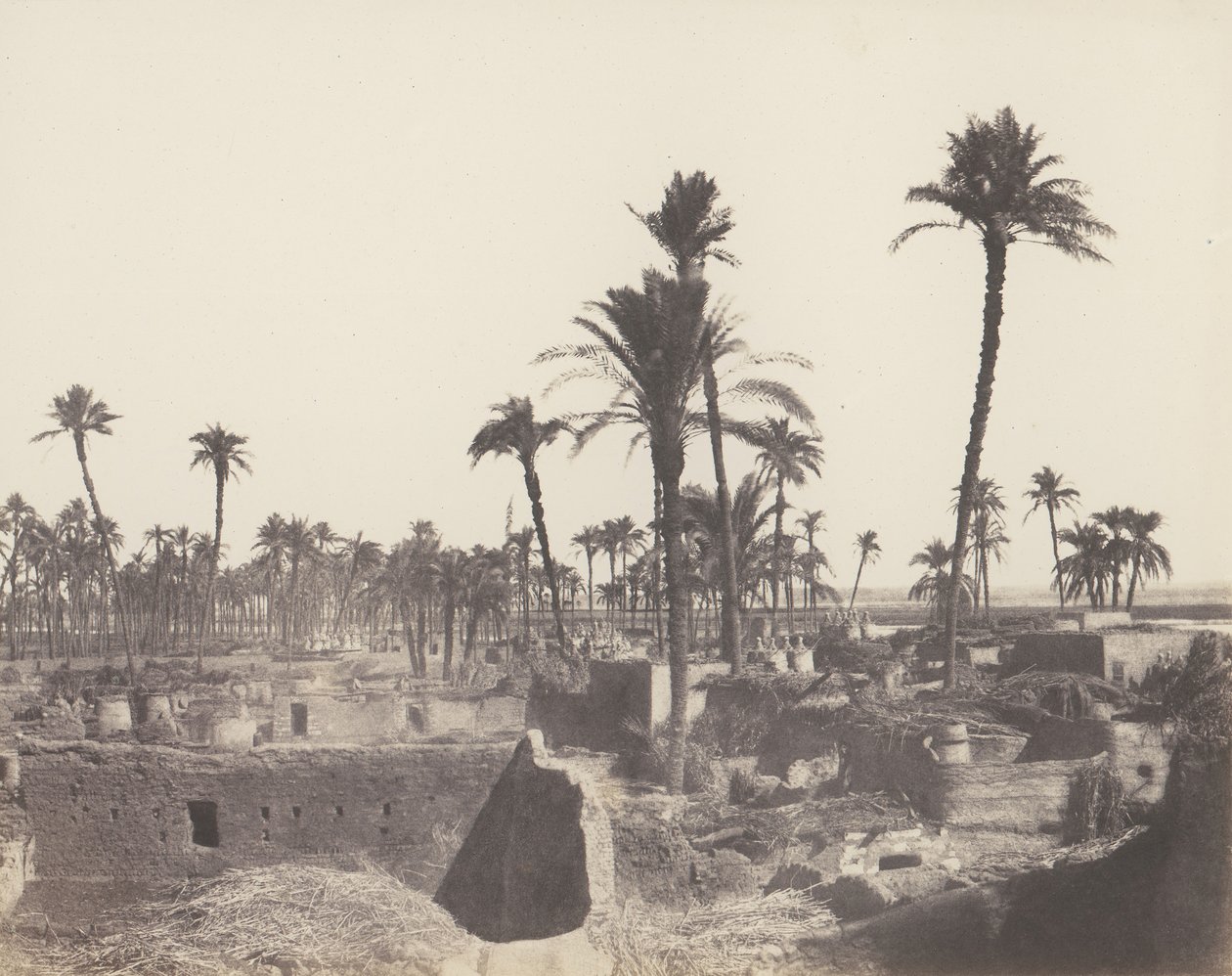 Abaziz, arabikylän sisustus, 1851-52, painettu 1853-54. tekijältä Félix Teynard