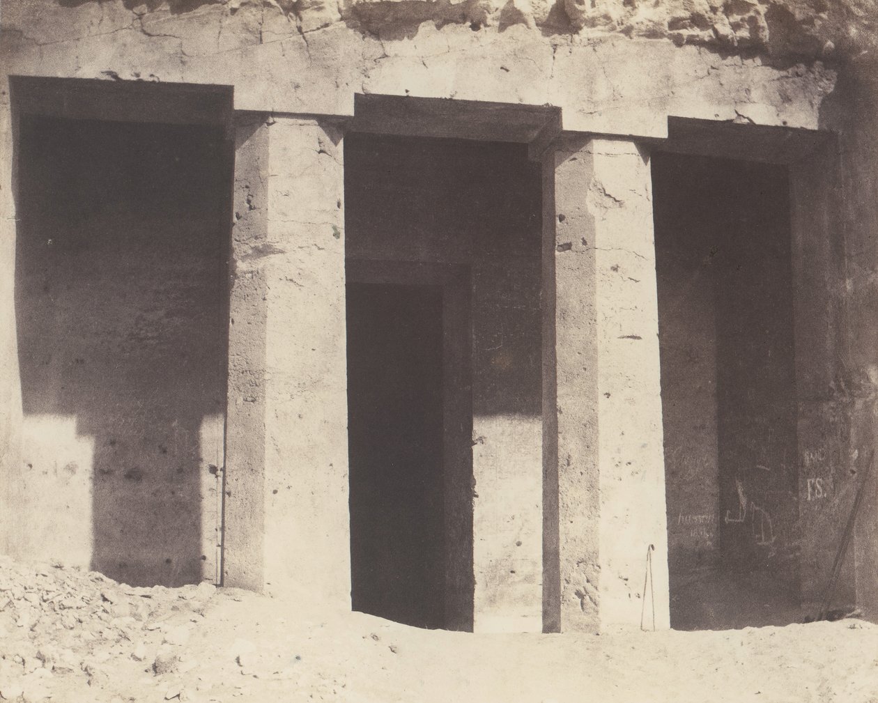 Béni-Haçan, Hypogean Architecture - Tomb of Amonei, 1851-52, painettu 1853-54. tekijältä Félix Teynard