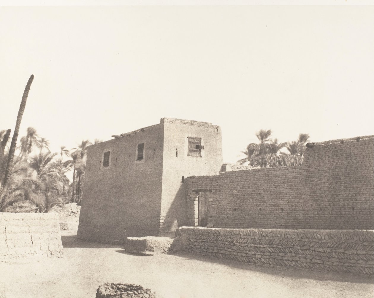 Deir, Carrefour et Habitation Particulière, 1851-52, painettu 1853-54. tekijältä Félix Teynard