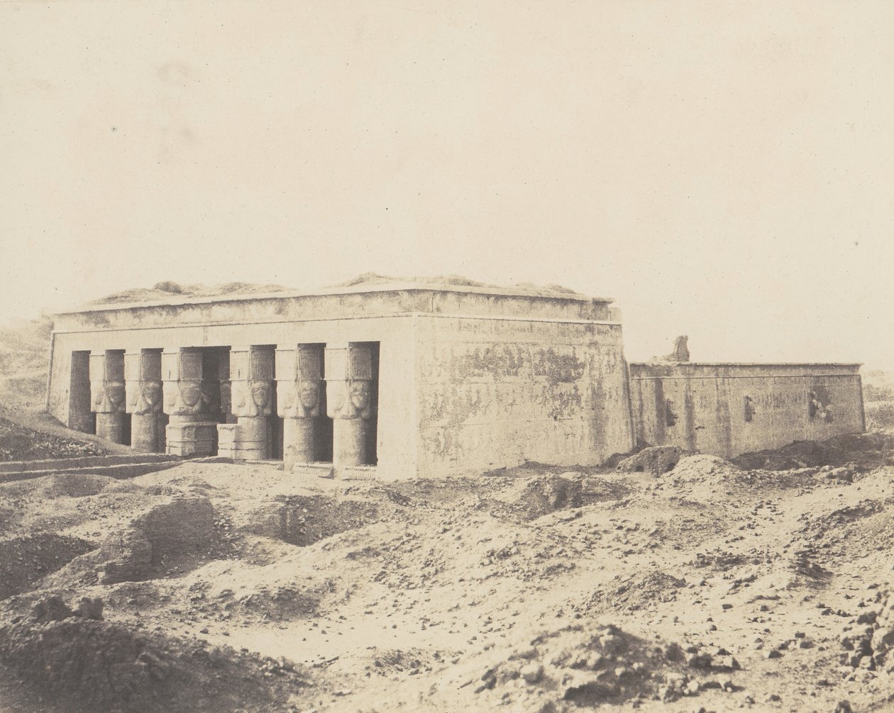 Dendera Tentyris, Athorin temppeli - Yleisnäkymä, 1851-52, painettu 1853-54. tekijältä Félix Teynard
