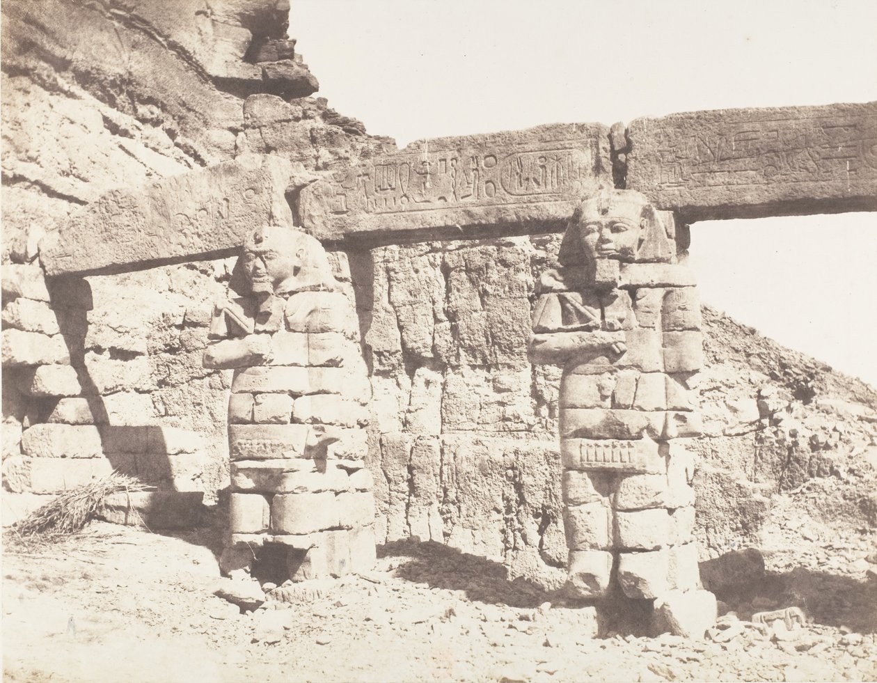 Djerf-Hocein Tutzis, Hemi-Spéos, Ulkopuolueen kolossit, 1851-52, painettu 1853-54. tekijältä Félix Teynard