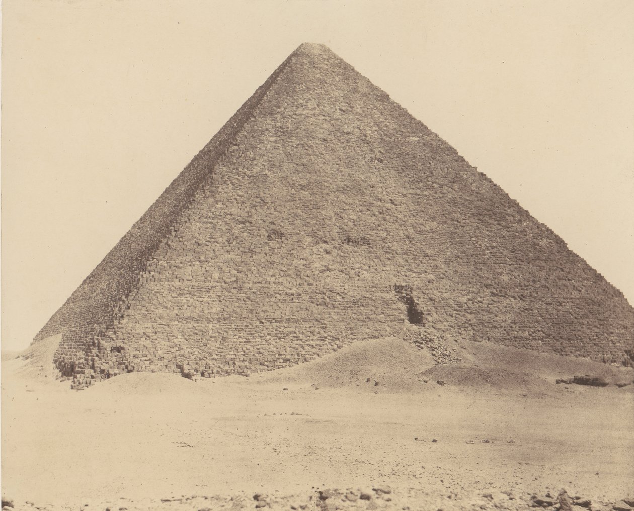 Djizeh Necropolis of Memphis, Pyramid of Cheops Great Pyramid, 1851-52, painettu 1853-54. tekijältä Félix Teynard