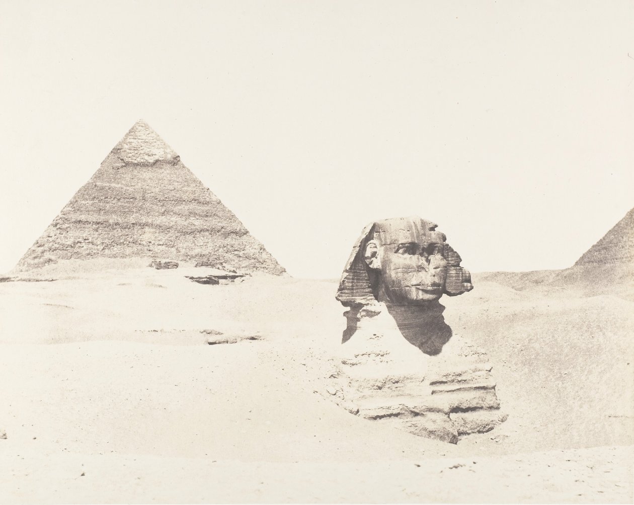 Djizeh Necropolis of Memphis, Sphinx and Pyramids, 1851-52, painettu 1853-54. tekijältä Félix Teynard