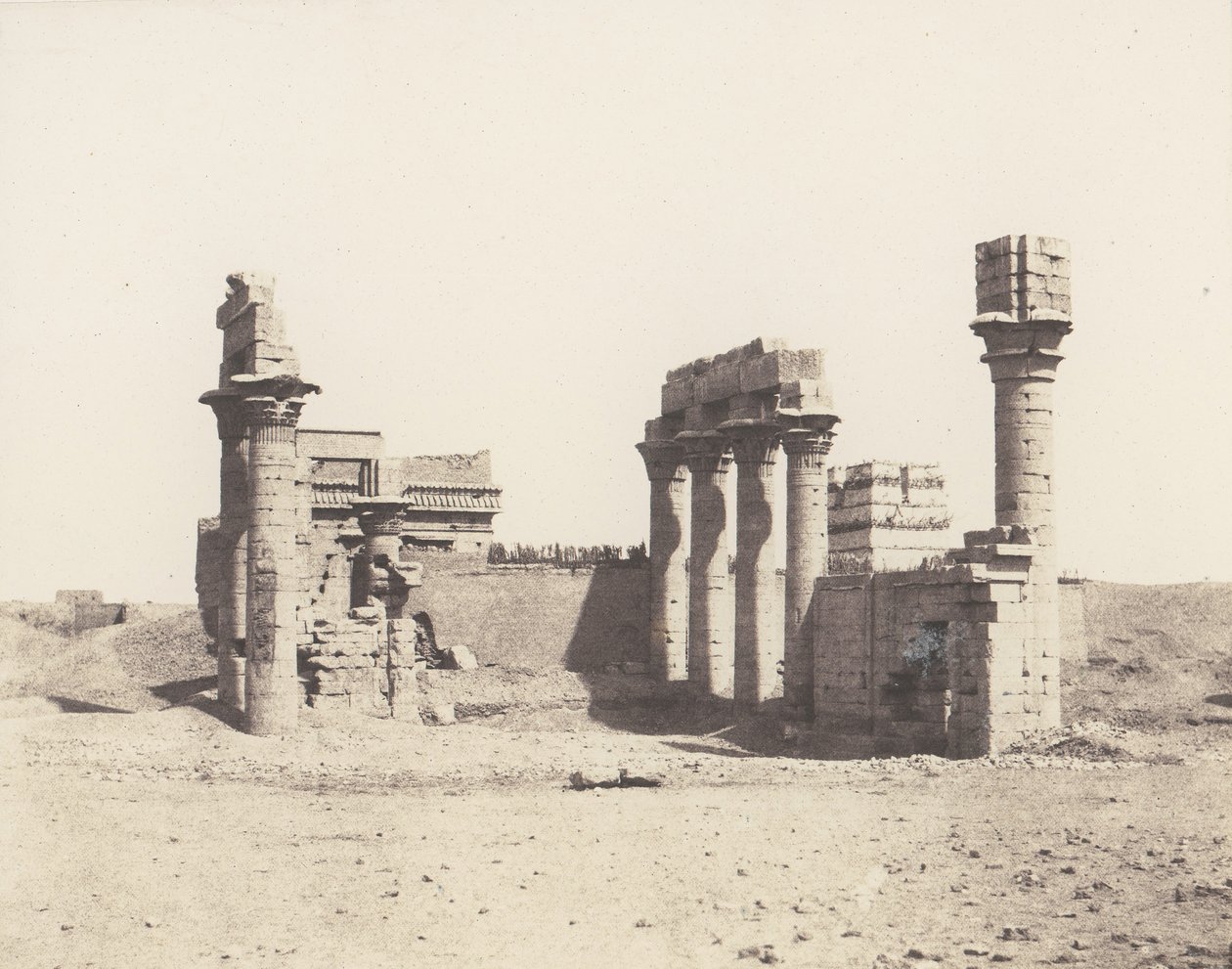 Erment Hermonthis, Vue Générale des Ruines -Temple et Mammisi, 1851-52, painettu 1853-54. tekijältä Félix Teynard