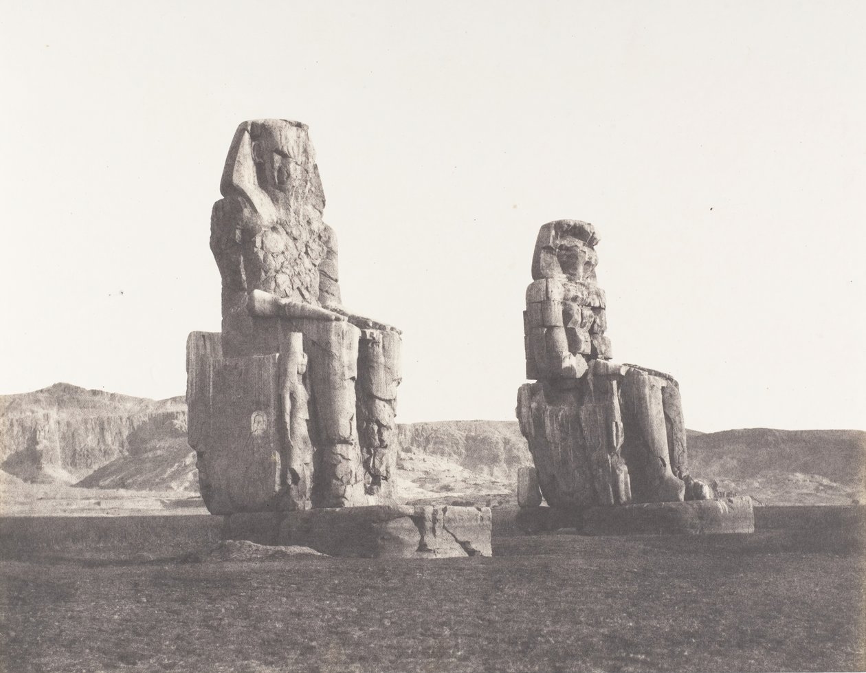 Gournah Thebes, Colosses That of Right, Said of Memnon, 1851-52, painettu 1853-54. tekijältä Félix Teynard