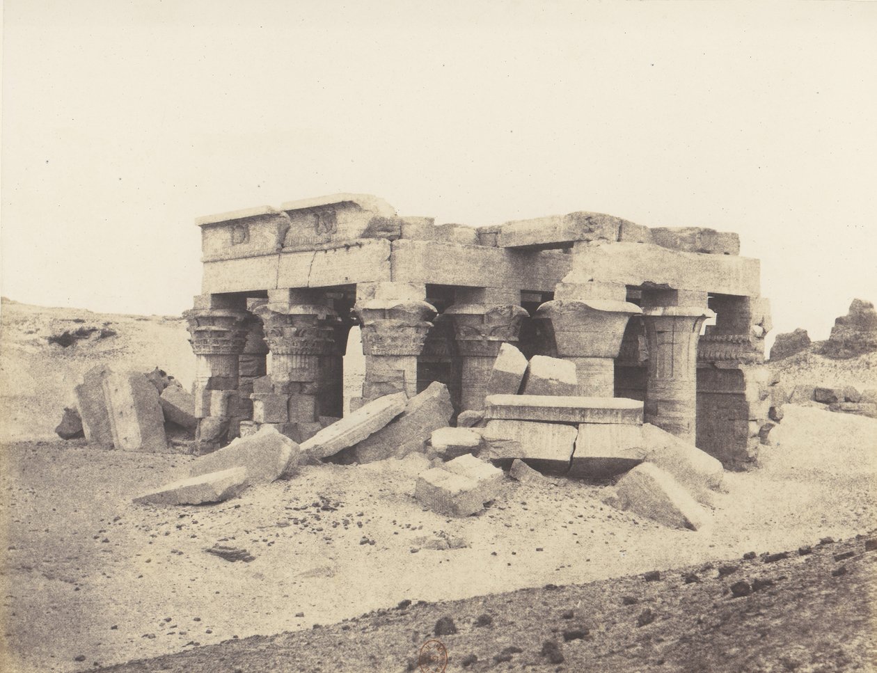 Kom-Ombou Ombos, yleinen näkymä raunioista, 1851-52, painettu 1853-54. tekijältä Félix Teynard