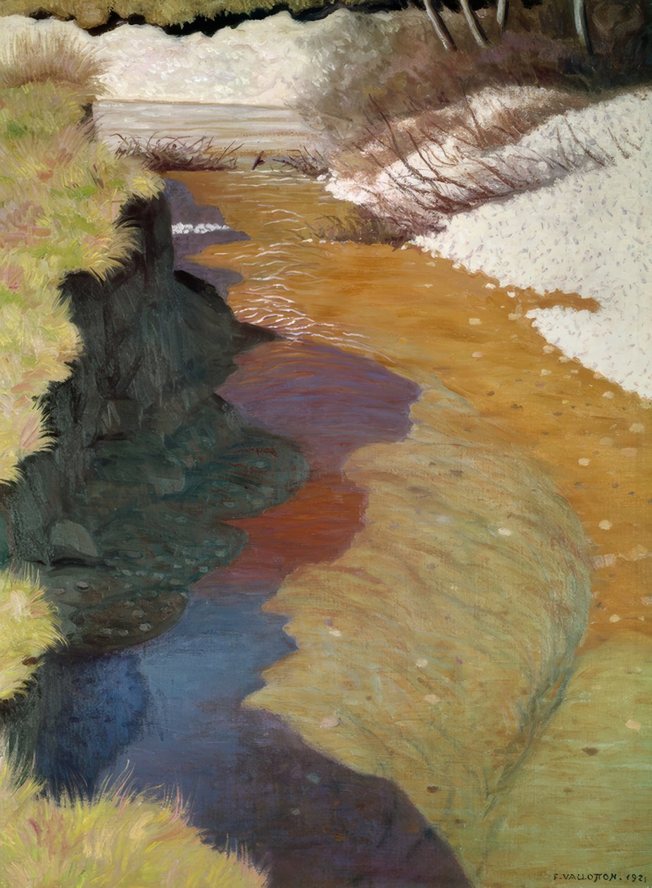 Cagne-joen näkymä ratsastajan näkökulmasta tekijältä Félix Vallotton