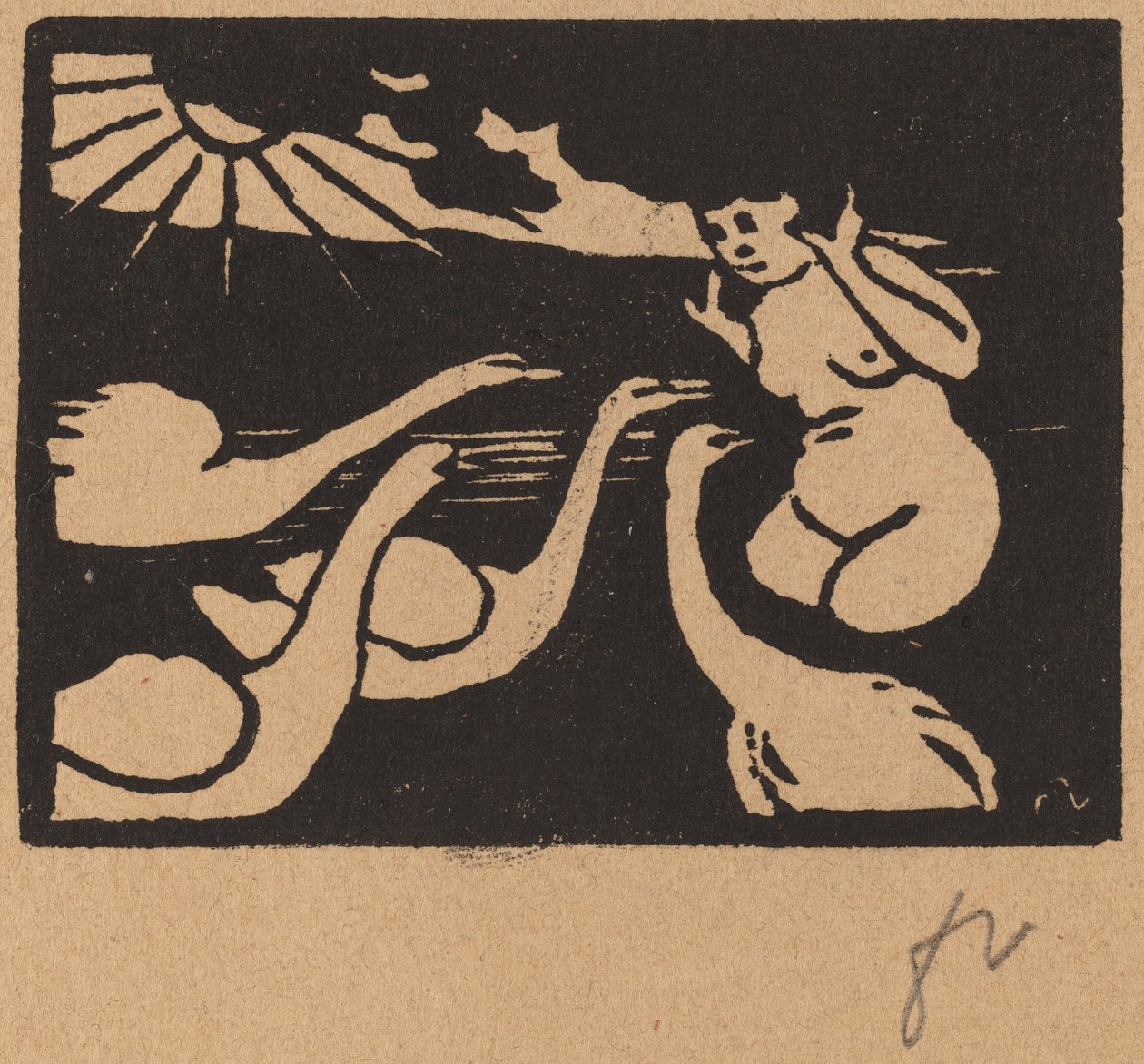 Joutsenten kylpejä Joutsenia kylpejä, 1893. tekijältä Félix Vallotton