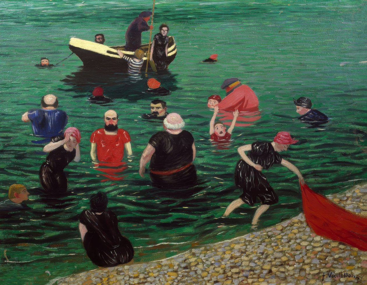 Kylpijät Étretatissa tekijältä Félix Vallotton