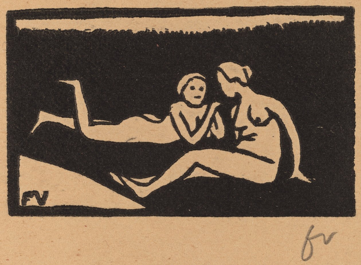 Uimarit nurmikolla tekijältä Félix Vallotton