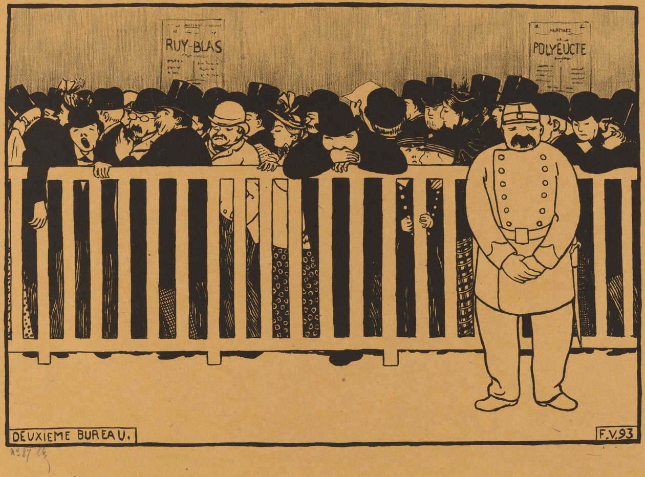 Toinen konttori lippukassa, 1893. tekijältä Félix Vallotton