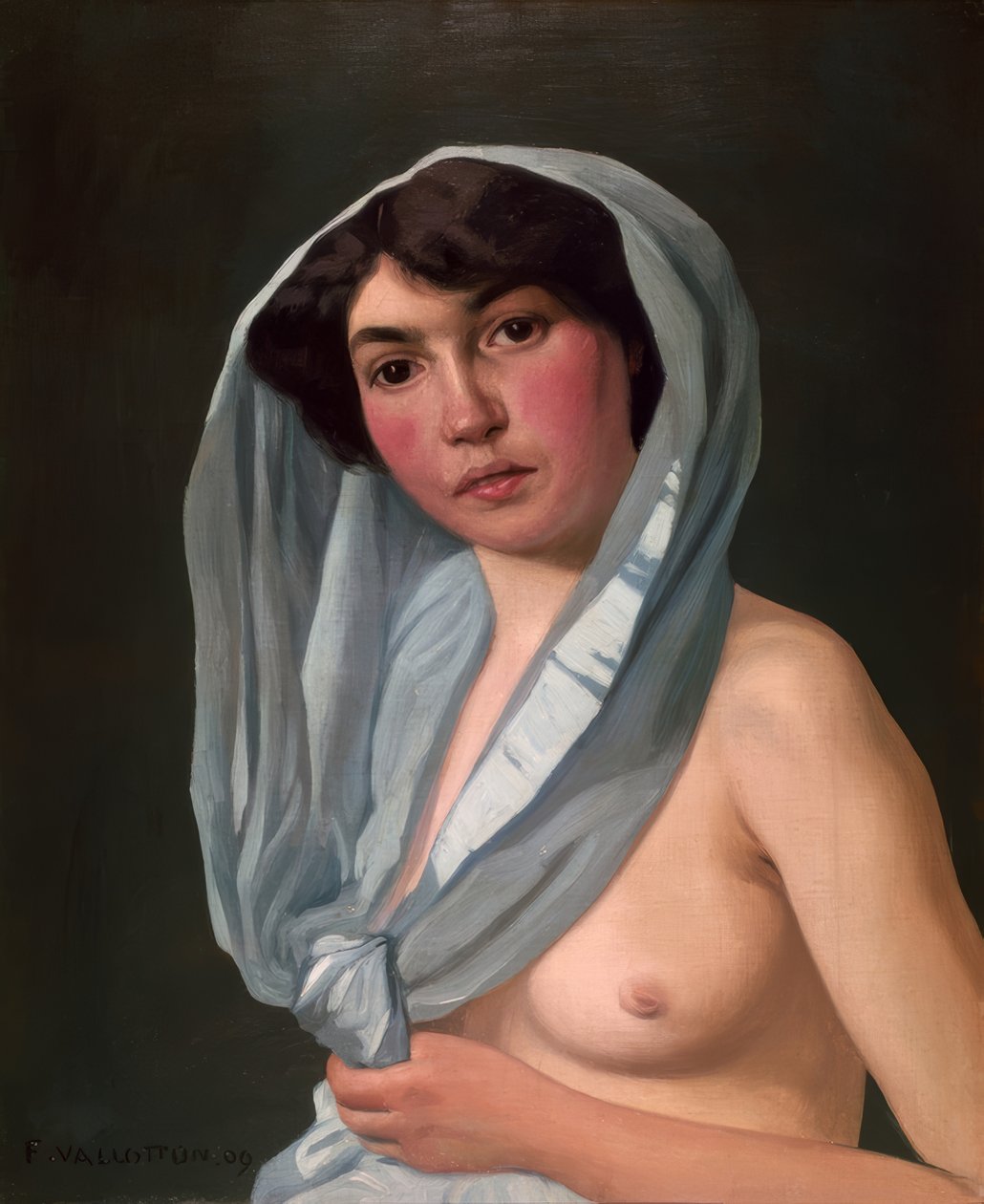 Nainen sininen huivi tekijältä Félix Vallotton