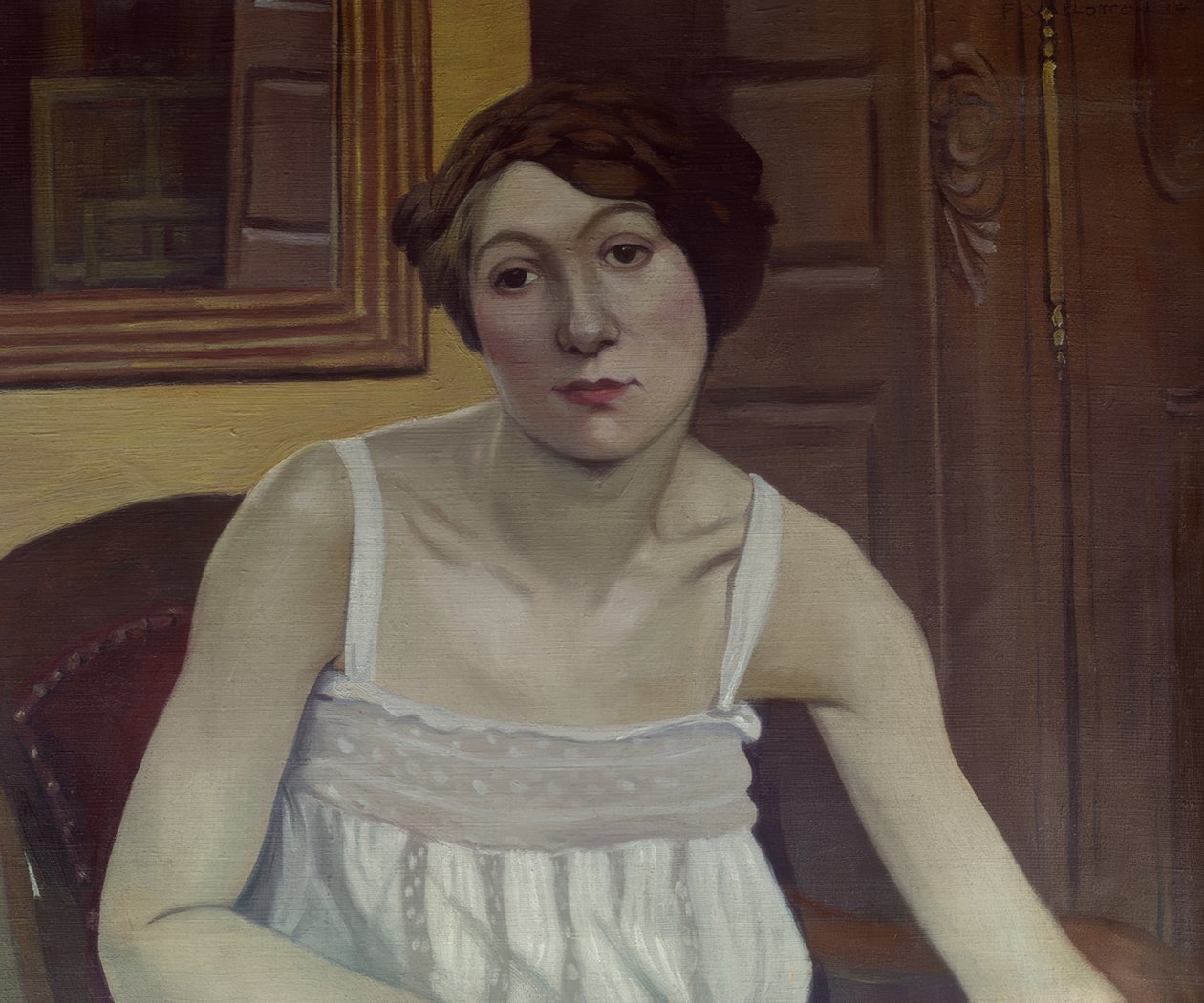 Naisen puolipitkä muotokuva tekijältä Félix Vallotton