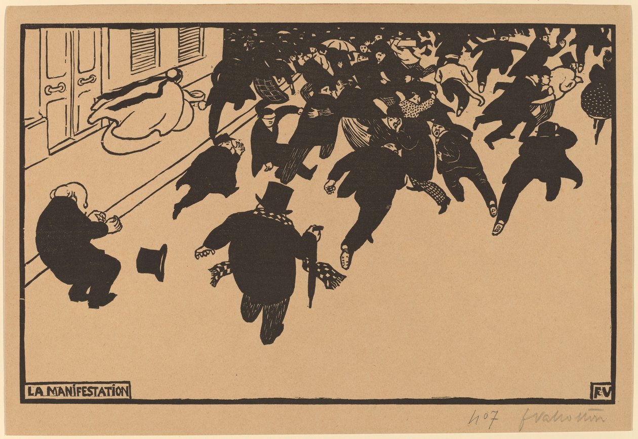 La Manifestation (demonstraatio) tekijältä Félix Vallotton