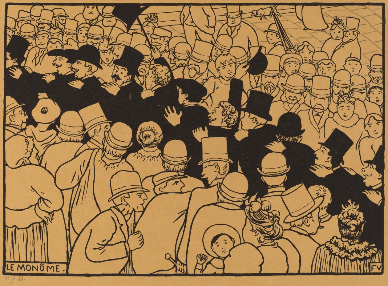 Le Monôme (Paraati katujen läpi yhdessä tiedostossa) tekijältä Félix Vallotton
