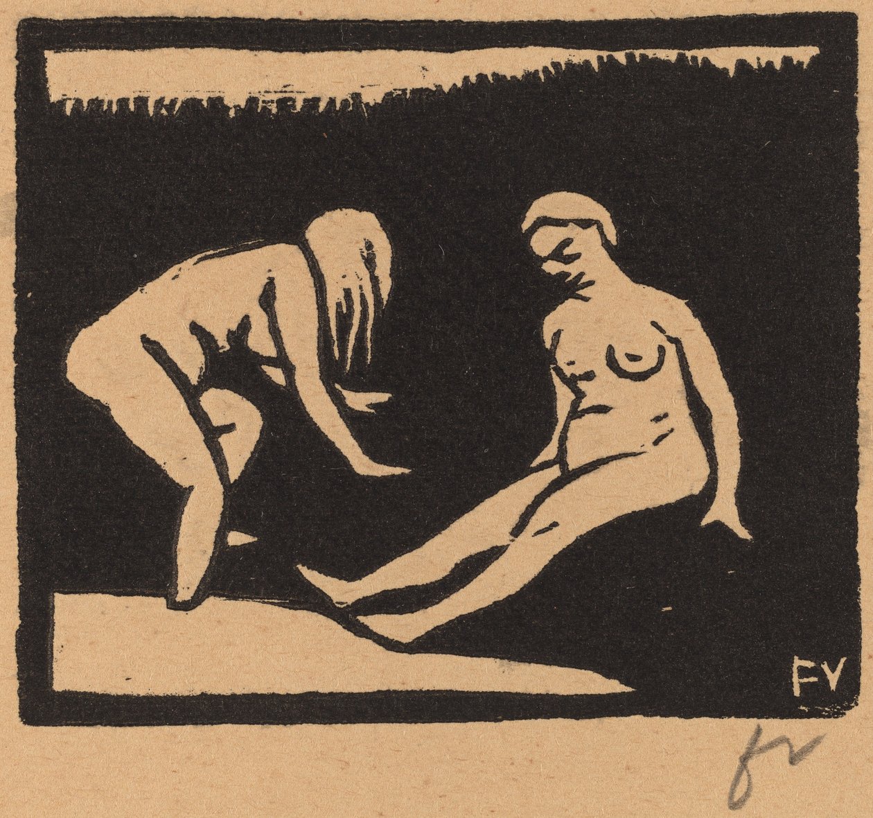 Poistuminen vedestä La sortie du bain, 1893. tekijältä Félix Vallotton