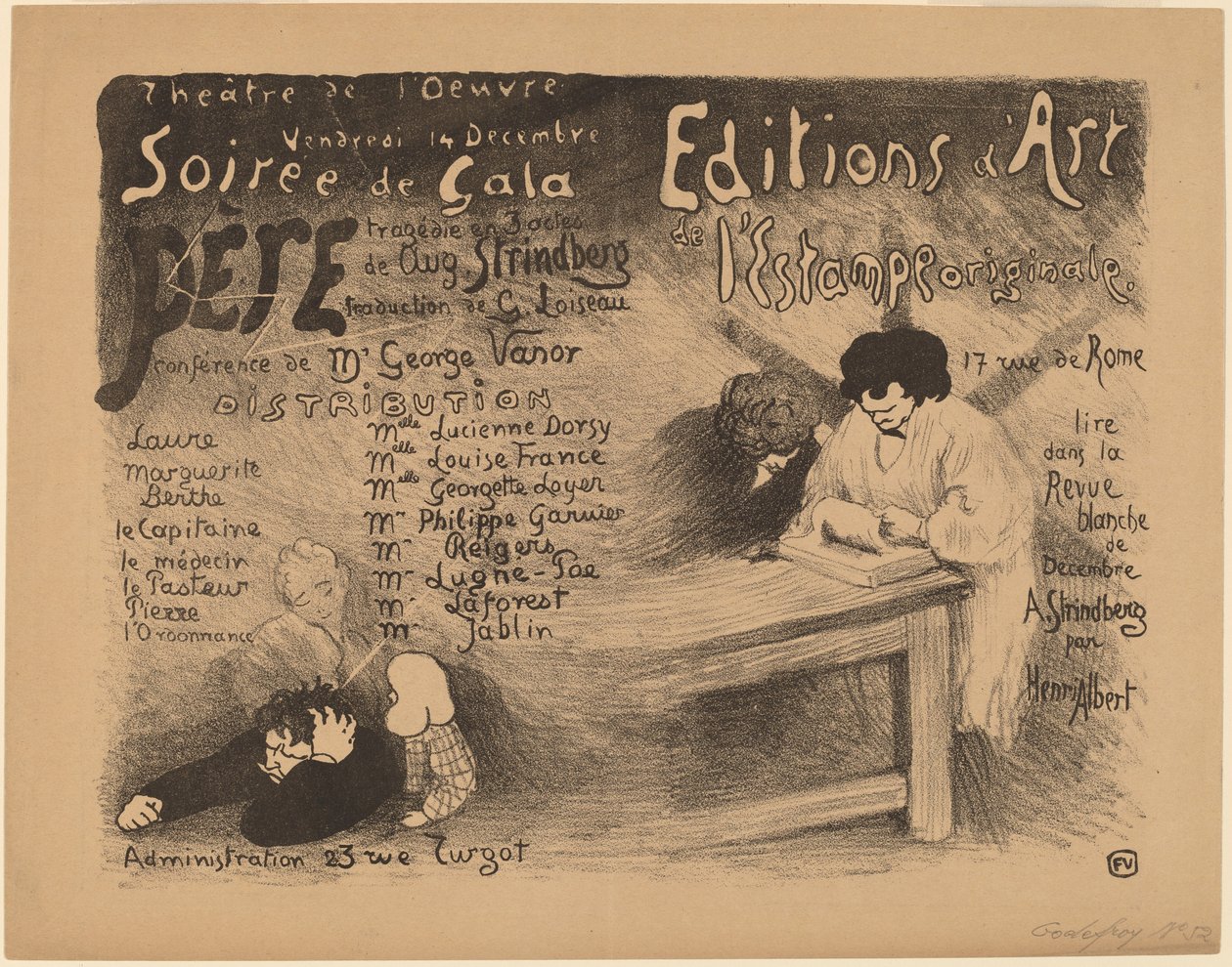 Isä: Tragedia 3 näytöksessä elokuussa. Strindberg, 1894. tekijältä Félix Vallotton