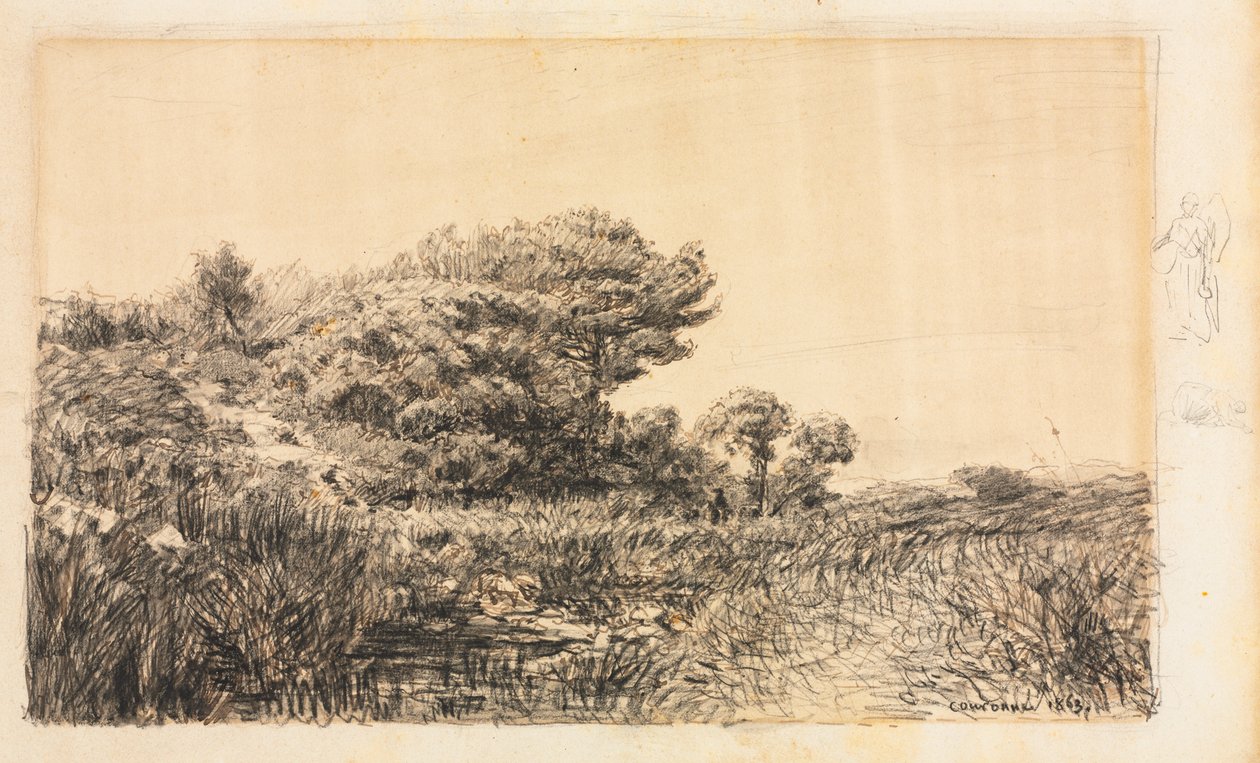 Edge of Marsh Couronnessa, 1863. tekijältä Félix Ziem