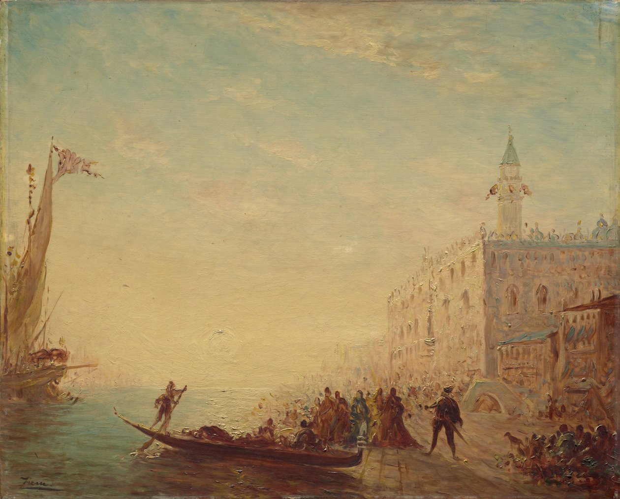 Riva degli Schiavoni, Auringonlasku, 1880-luku tekijältä Félix Ziem