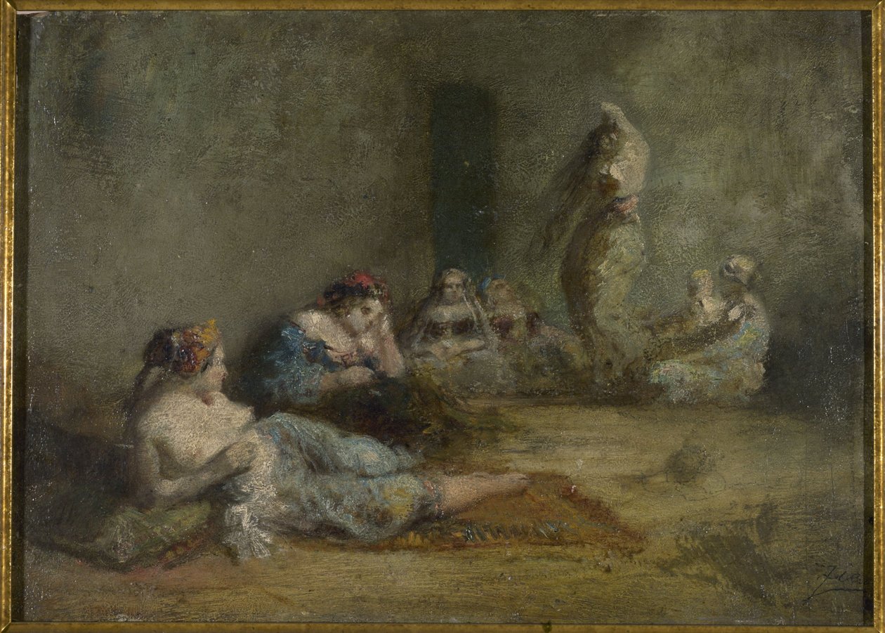 Haaremi, vuosina 1855-1856 (öljy puulle) tekijältä Félix Ziem