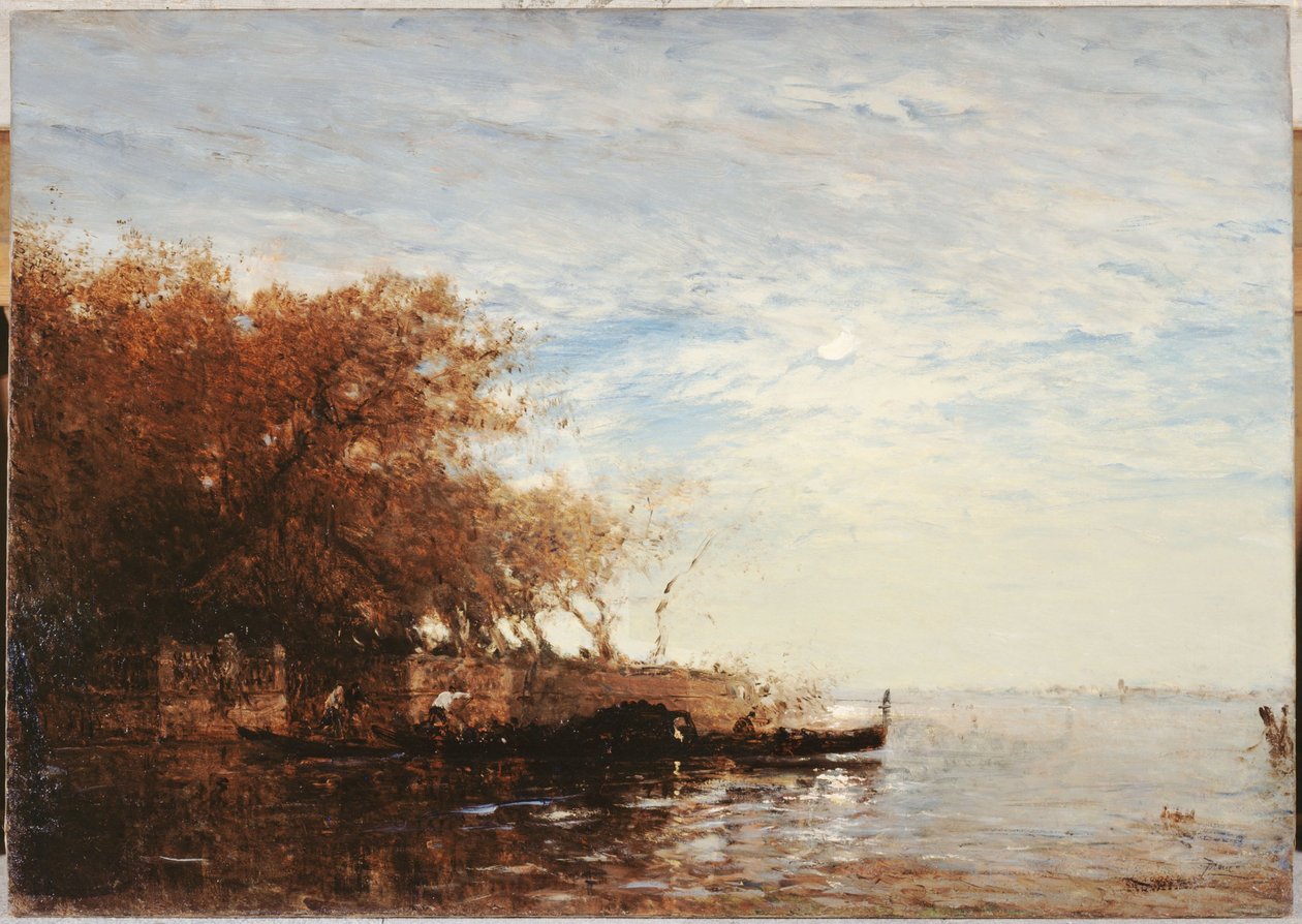 Venetsia, Ranskalainen puutarha kuunvalossa, vuosina 1880-1890 (öljy kankaalle) tekijältä Félix Ziem