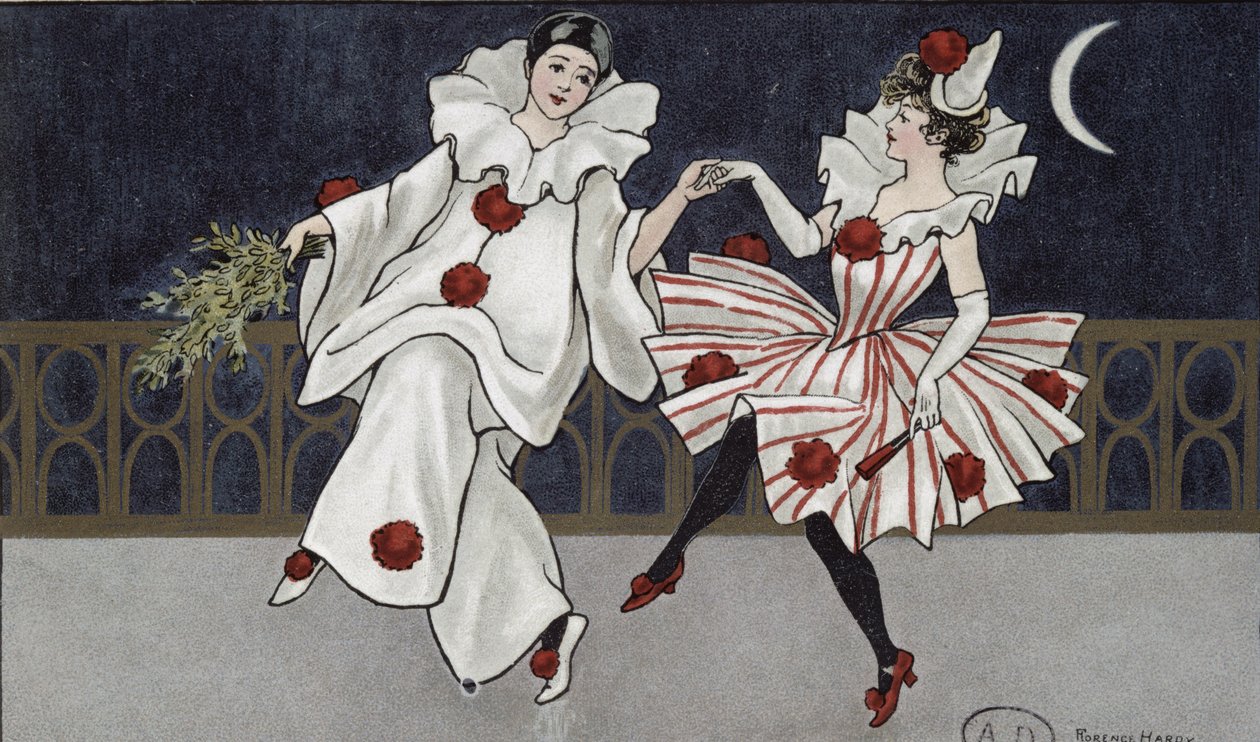 Postikortti, joka kuvaa Pierrot