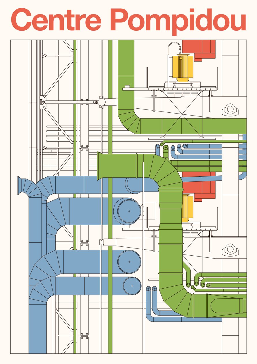 Center Pompidou, 2023 (digitaalinen) tekijältä Florent Bodart