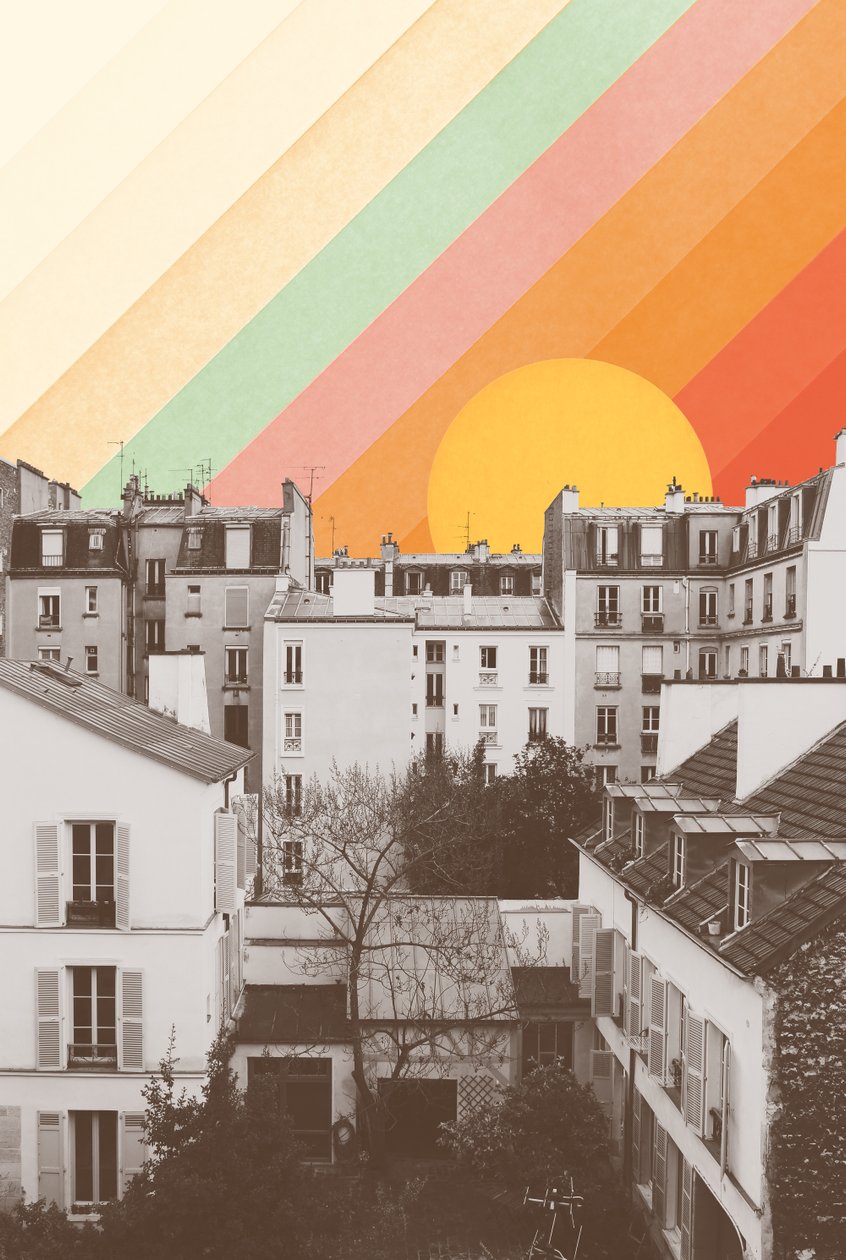 Rainbow Sky Above Paris, 2020 (valokuvaus, digitaalinen) tekijältä Florent Bodart
