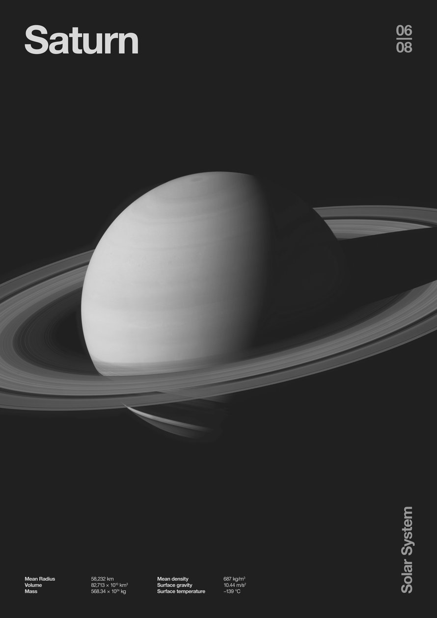 Saturnus: Minimal Planets Datas, 2023 (digitaalinen) tekijältä Florent Bodart