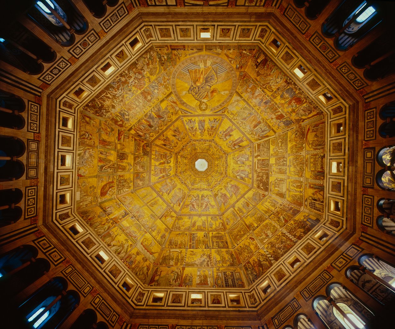 Pyhän Johanneksen kastekappelin kupolikatto, Firenze (mosaiikki) tekijältä Florentine School