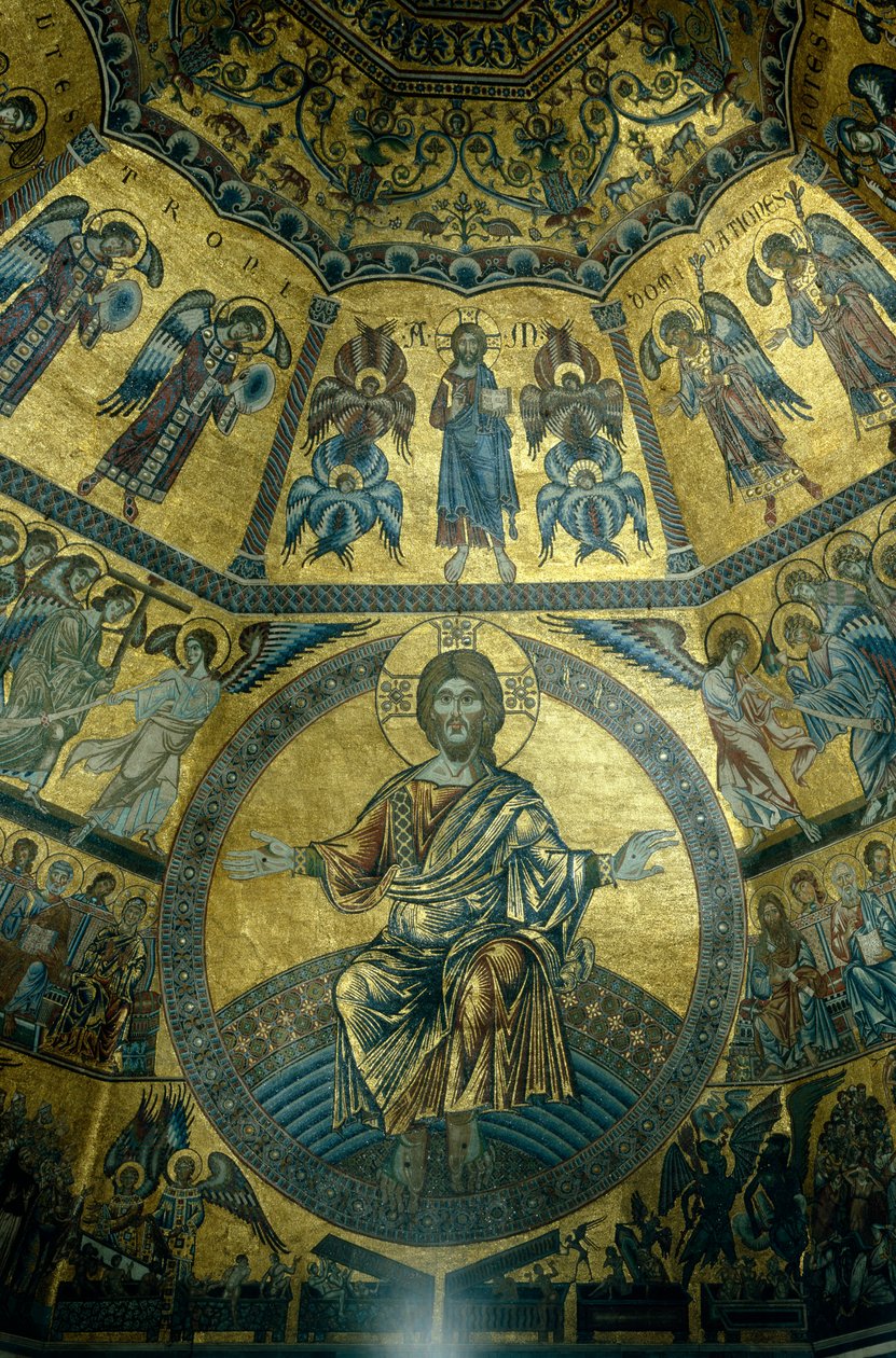 Mosaiikki Firenzen St Johns Baptistryn kupolikatossa (mosaiikki) tekijältä Florentine School