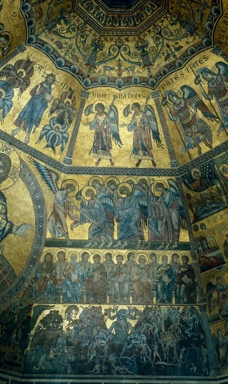 Mosaiikki Firenzen St Johns Baptistryn kupolikatossa (mosaiikki) tekijältä Florentine School