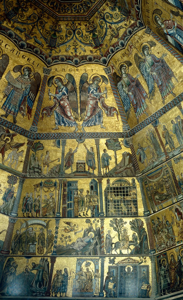 Mosaiikki Firenzen St Johns Baptistryn kupolikatossa (mosaiikki) tekijältä Florentine School