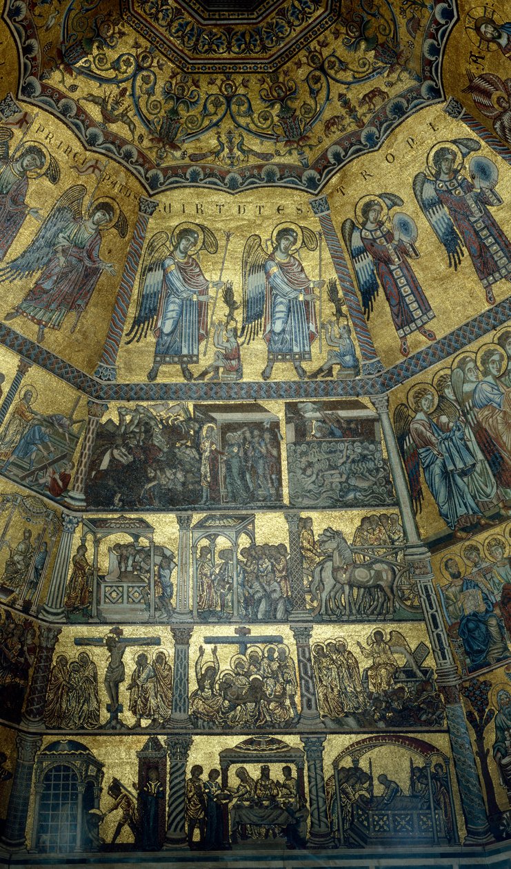 Mosaiikki Firenzen St Johns Baptistryn kupolikatossa (mosaiikki) tekijältä Florentine School