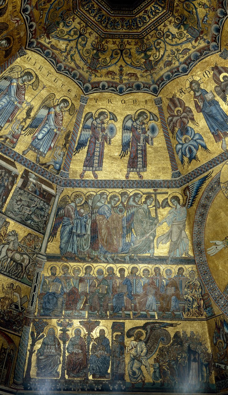 Mosaiikki Firenzen St Johns Baptistryn kupolikatossa (mosaiikki) tekijältä Florentine School