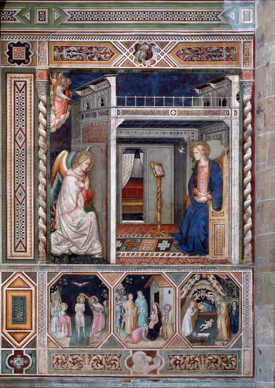 Anunciation - fresko tekijältä Florentine School