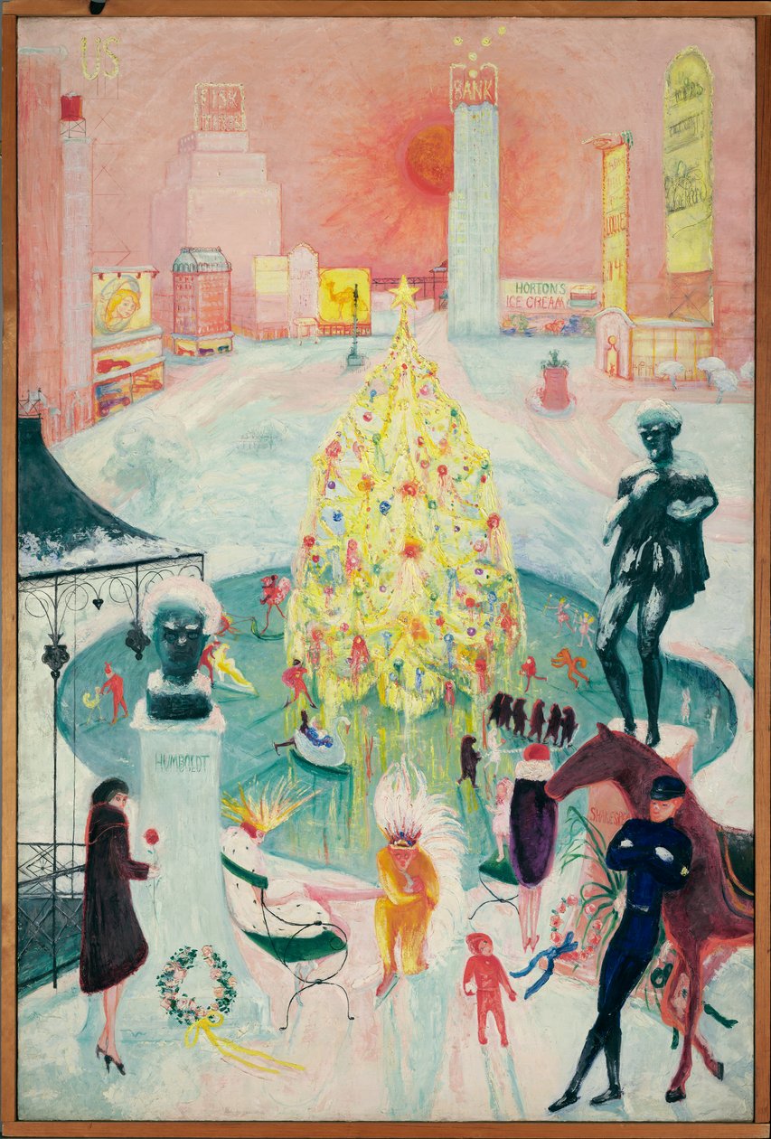 Joulu, n. 1930-40 (öljy kankaalle) tekijältä Florine Stettheimer