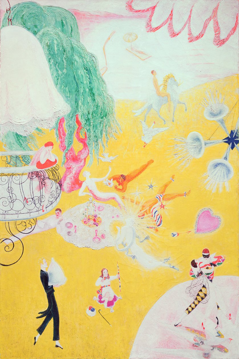 Vaaleanpunaisen karkkisydämen rakkauslento, 1930 tekijältä Florine Stettheimer