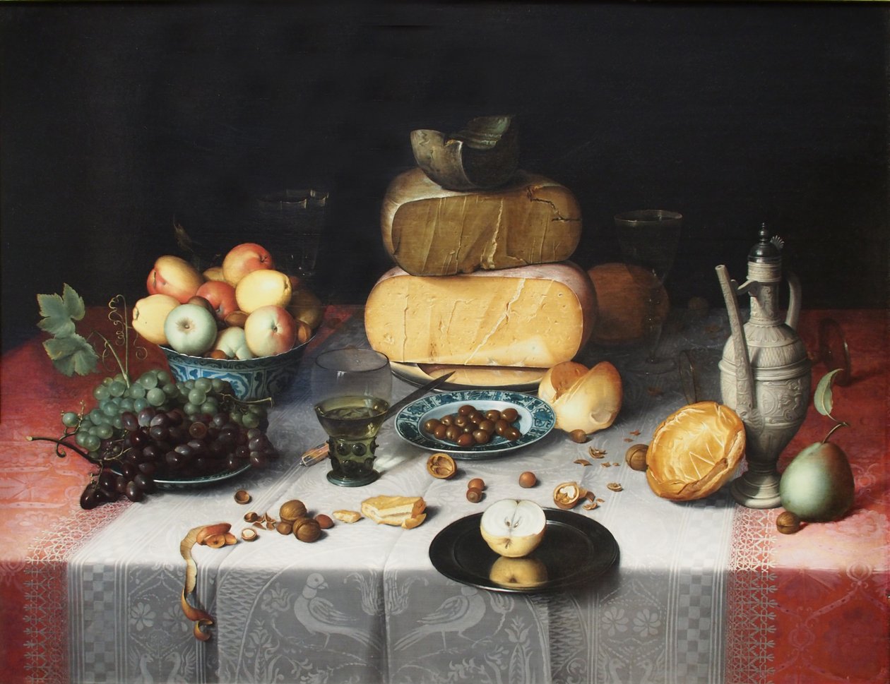 Asetelma juustojen kanssa tekijältä Floris Claesz. van Dyck