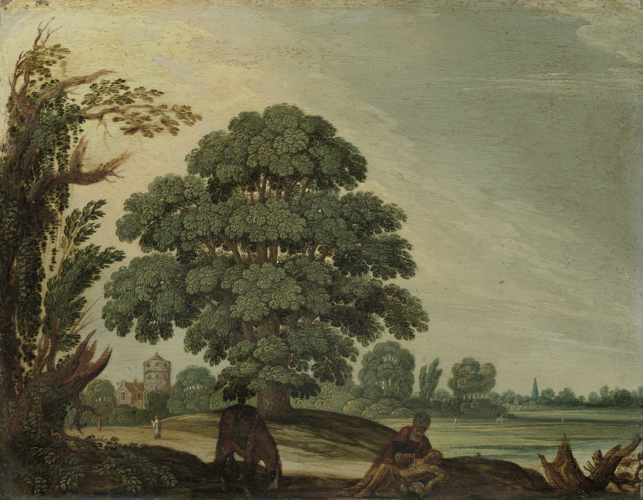 Maisema hyvän samarialaisen kanssa tekijältä Adam Elsheimer