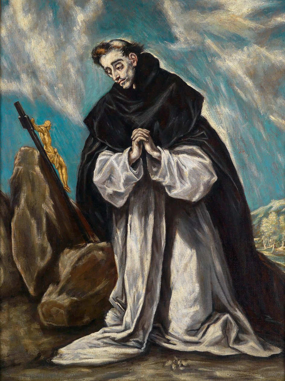 Der heilige Dominikus im Gebet tekijältä Follower of El Greco