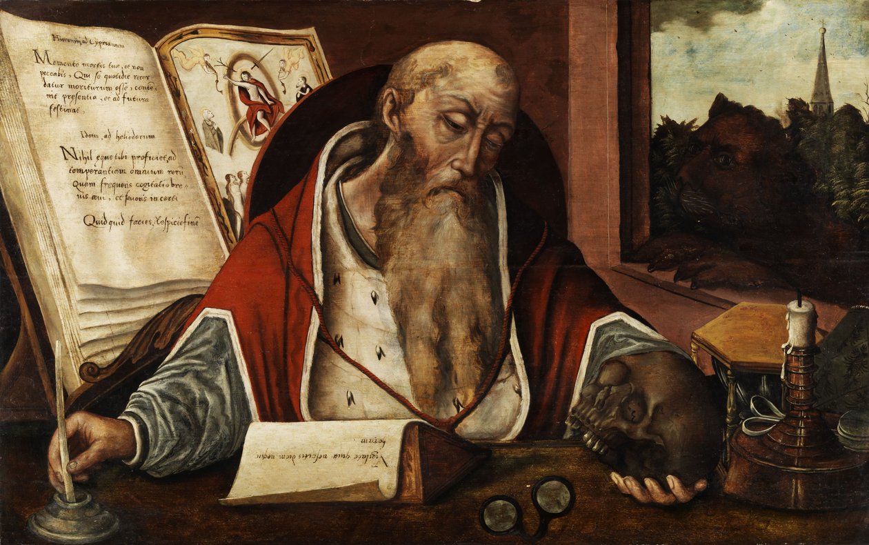 Der hl. Hieronymus im Gehäus. tekijältä Follower of Joos van Cleve