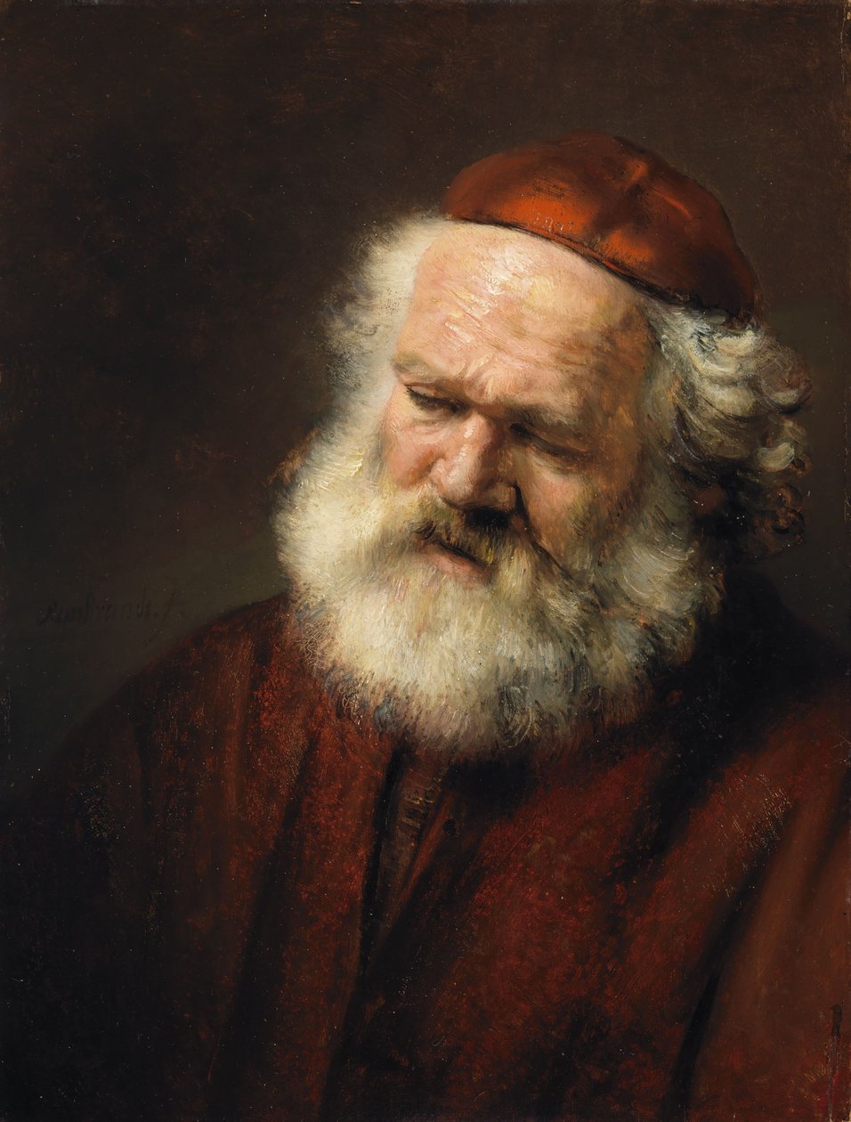 Vanhan miehen pää tekijältä Follower of Rembrandt