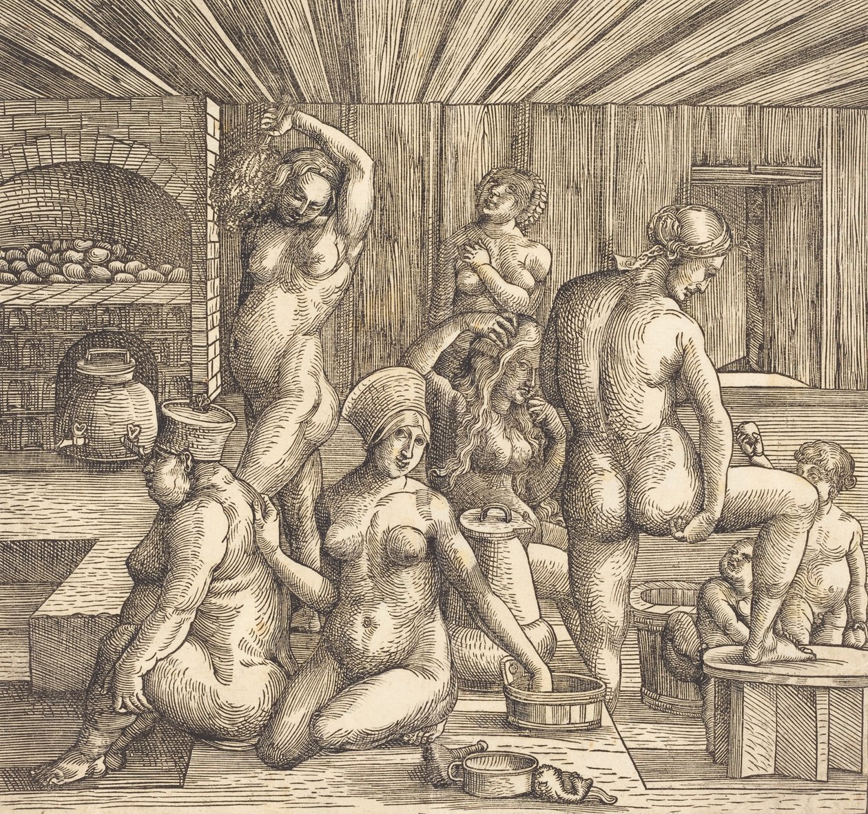 Naisten kylpylä, c. 15051510. tekijältä Follower of Albrecht Durer