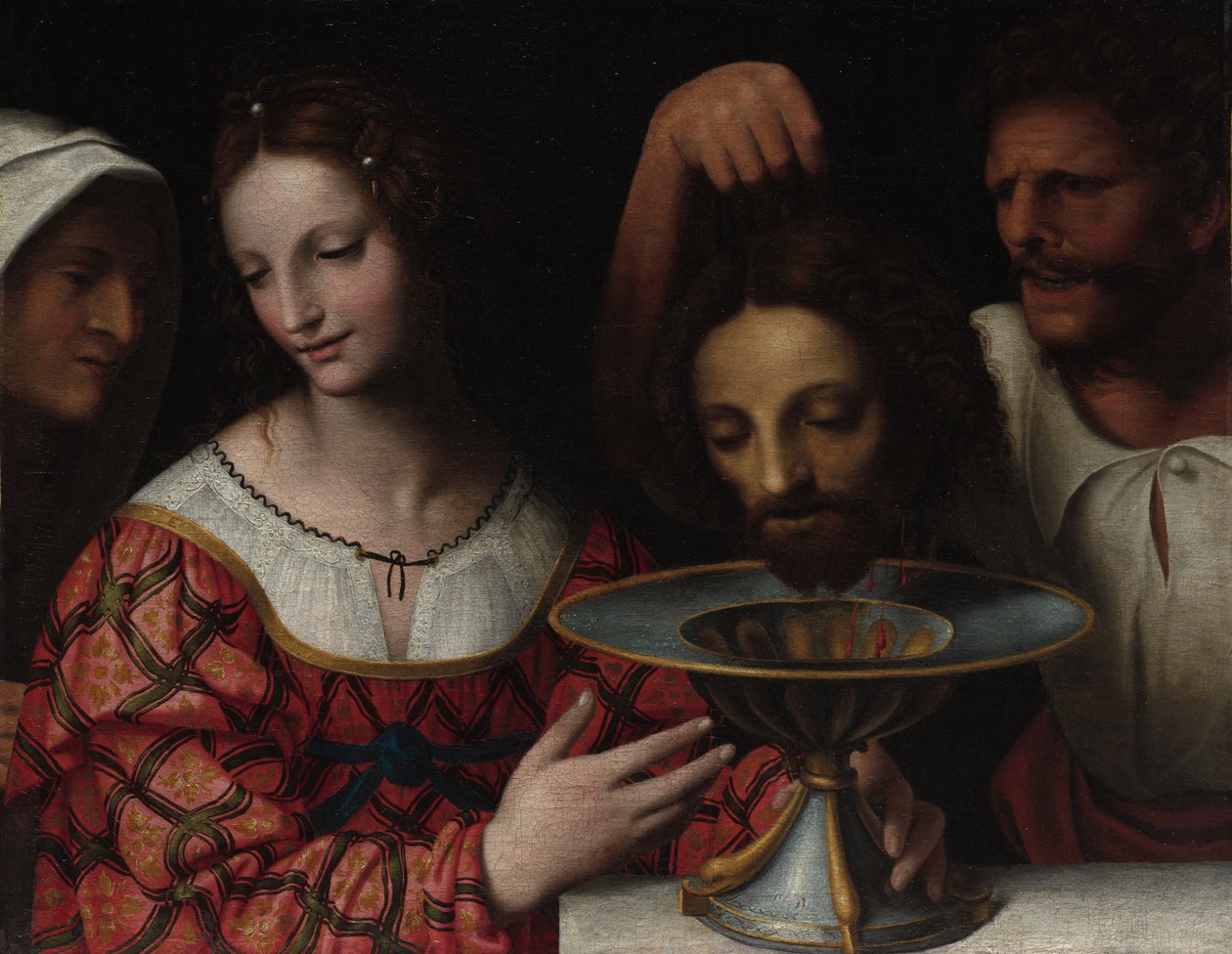 Salome Pyhän Johannes Kastajan pään kanssa tekijältä Follower of Bernardino Luini